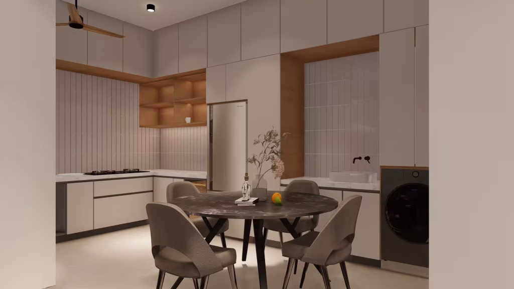 Modern apartment interior with minimalist architectural design