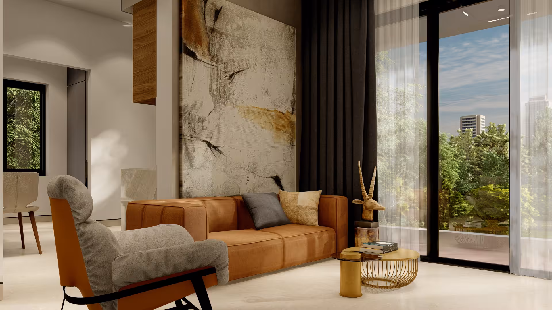 Elegant interior design of CDR Apartment.