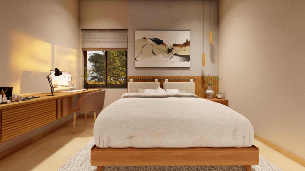 Modern apartment interior with minimalist architectural design
